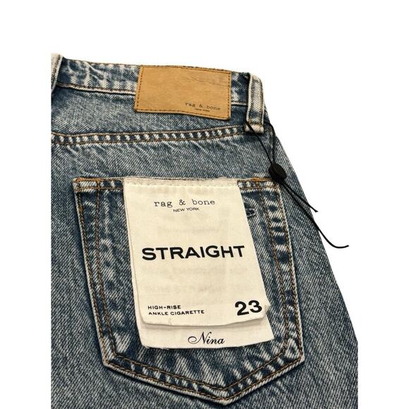 Rag & Bone Straight Nina High Rise Cigarette Ankle Jeans NWT 23 - Picture 3 of 13